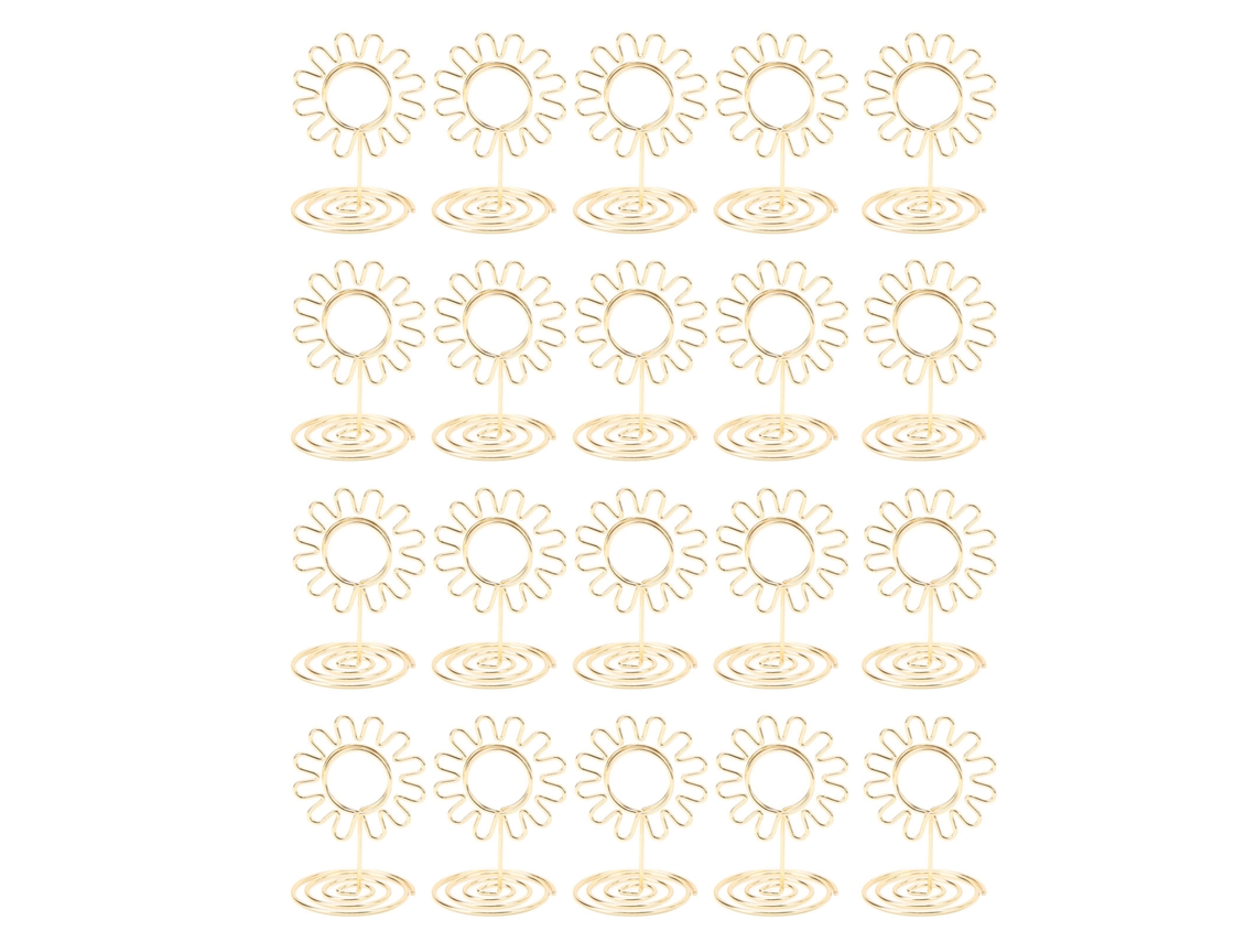 20 Unidades Portaretratos De Mesa De Alambre Dorado Para Bodas Fiestas Reutilizables