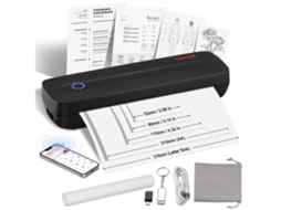 VEVOR 2600 Mah Impressora Portátil Sem Fio Sem Tinta 203Dpi 29 X 9 X 6Cm (Outlet Grade A)