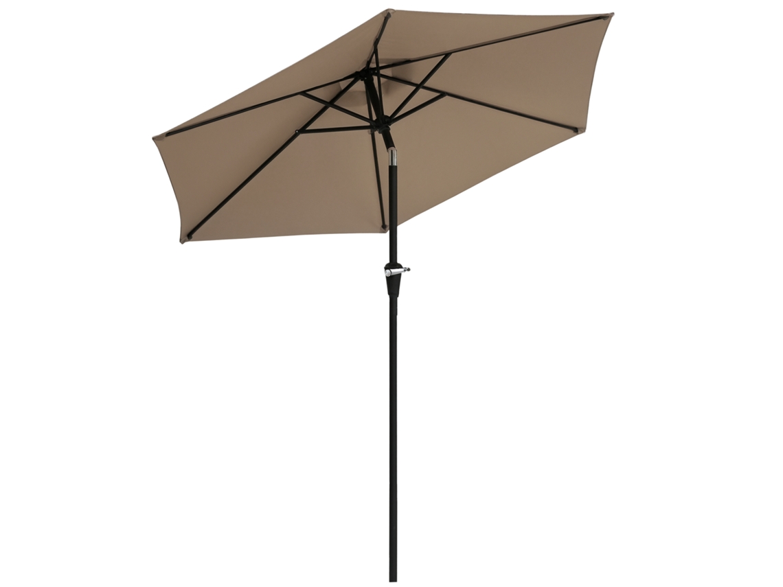 Chapéu de Sol de Jardim 230x216cm com Teto Ajustável, Impermeável, para Terraço, Piscina, Praia Caqui