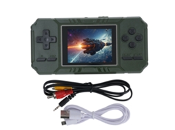 Console Mali de jogos retro, 3 polegadas, 520 jogos, portátil, suporte duplo, conexão TV, verde
