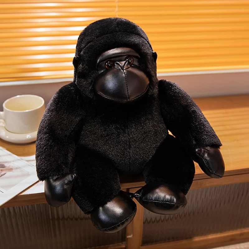 Macaco e Gorila de Pelúcia Gigantes, Esculpidos como Animais de um Parque de Vida Selvagem. MDUG (preto, 50 Cm)