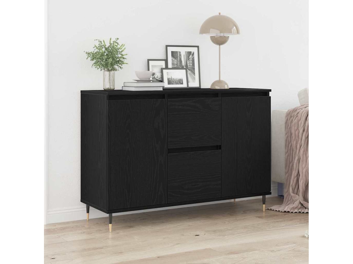 Vidaxl Buffet Carvalho Preto 101,5 X 35 X 70 Cm Derivados De Madeira