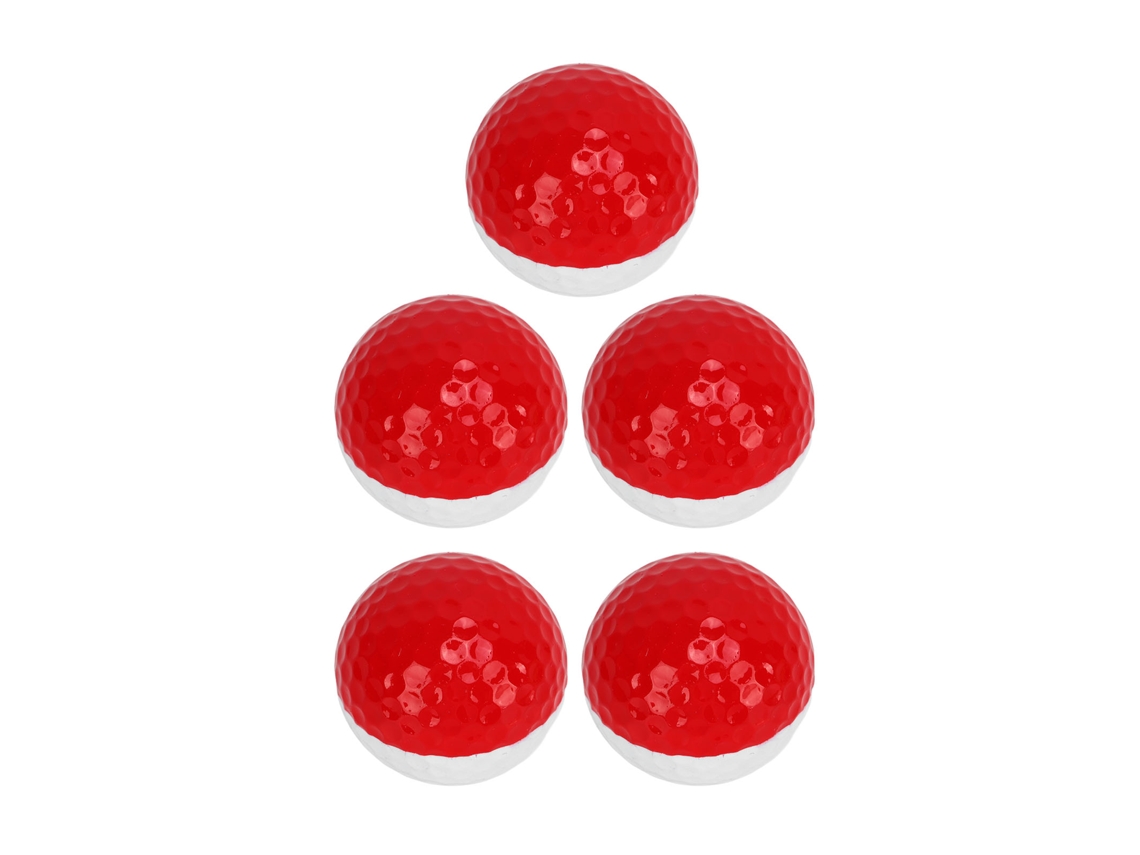 5pcs Bolas De Golfe De Treinamento De Putter Com 2 Cores Camada Dupla Para Casa Hotel Presente Vermelho E Branco