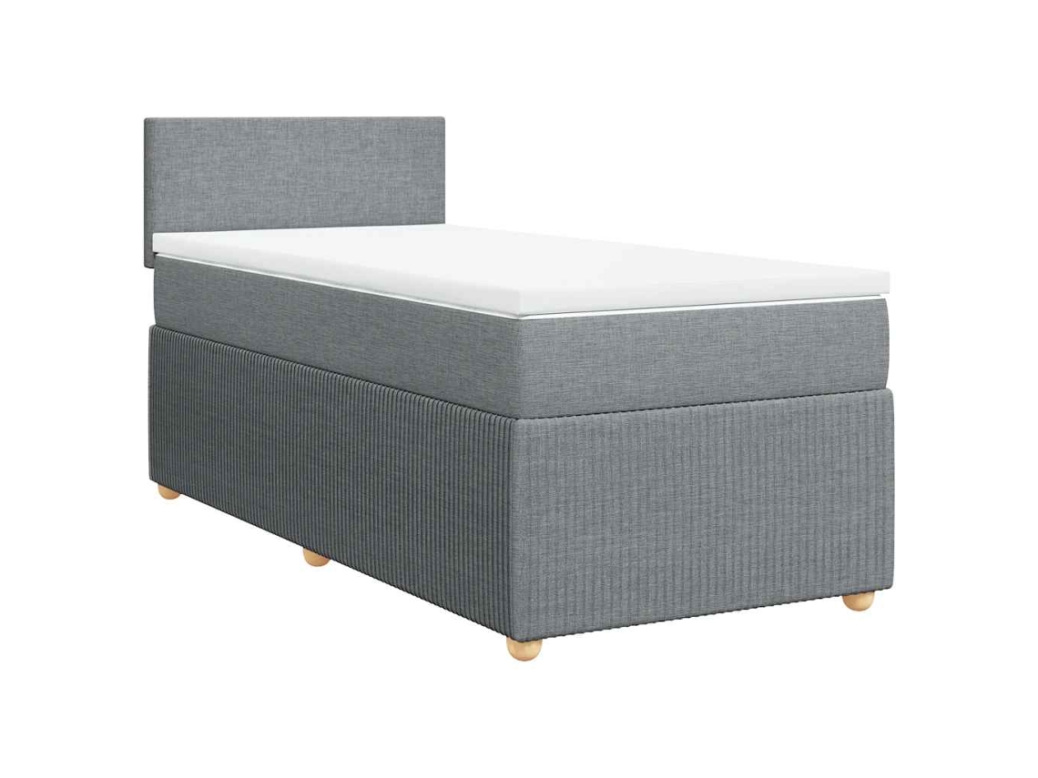 Cama com Molas e Colchão Tecido Cinzento Claro MAISON EXCLUSIVE (100x200 cm)