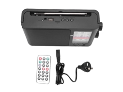 Rádio Multibanda Bluetooth Portátil com Am/fm/sw, Alto falante, Controle Remoto e Operado por Bateria. EOOCOO