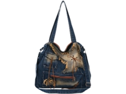 Bolsa de Jeans AQUAFORGE feminina, ombro grande, casual, azul