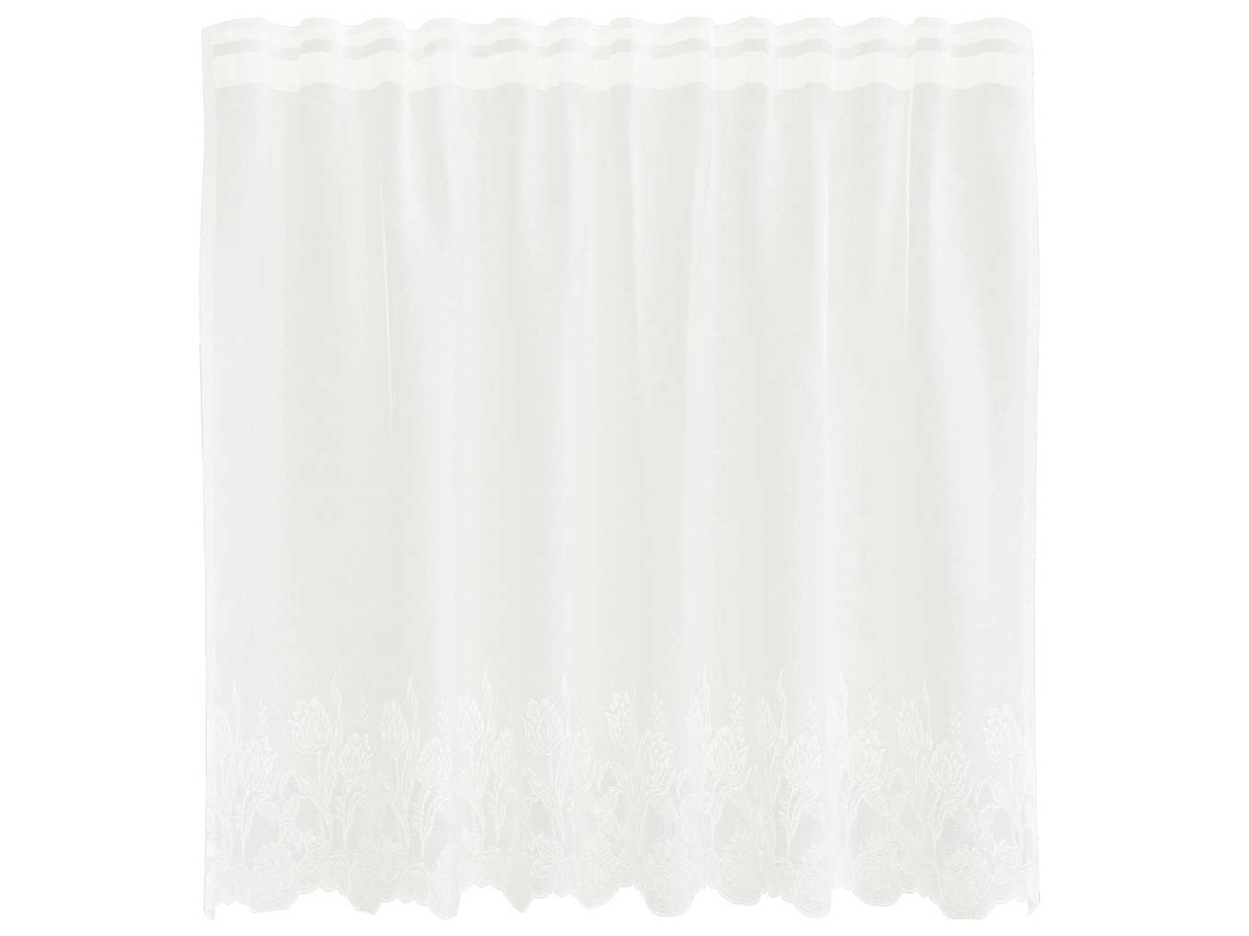 Conjunto 1 Cortina De Renda Vidaxl Branco Poliéster (80 X 150 Cm)