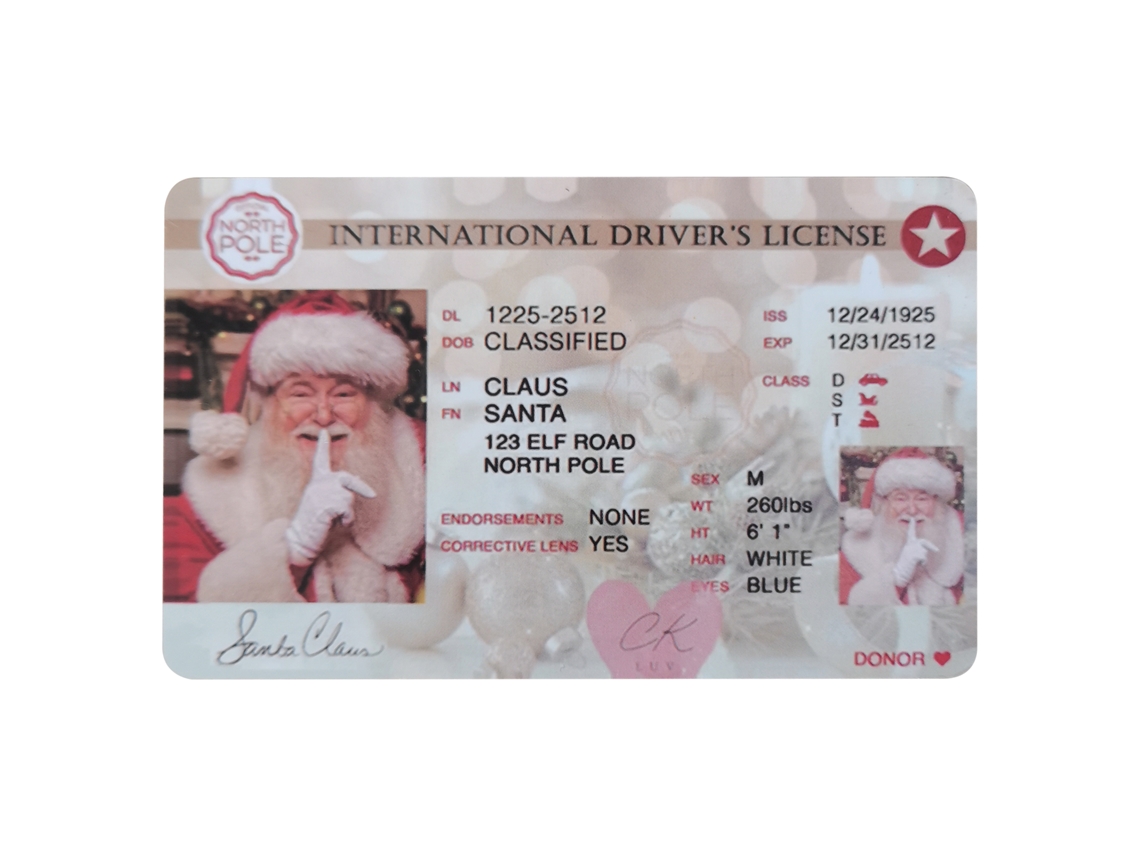 Licença De Motorista De Trineo De Papai Noel Perdida Nota Criativa
