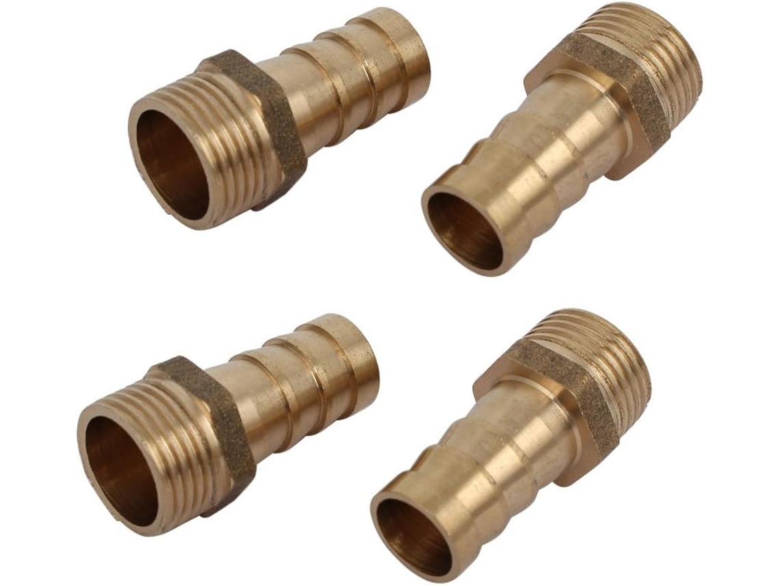 Conector Adaptador de Acoplamento para Tubo de Mangueira com Rosca Macho 3/8bsp de 12 Mm, 4 Peças CHABERLU