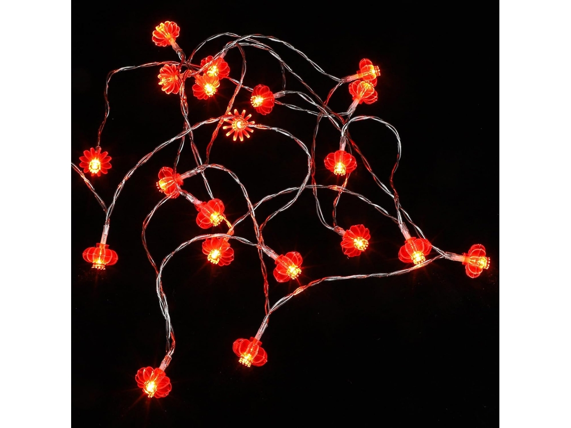 Lanterna Led Vermelha A Bateria, Material Plástico Macio, Decoração