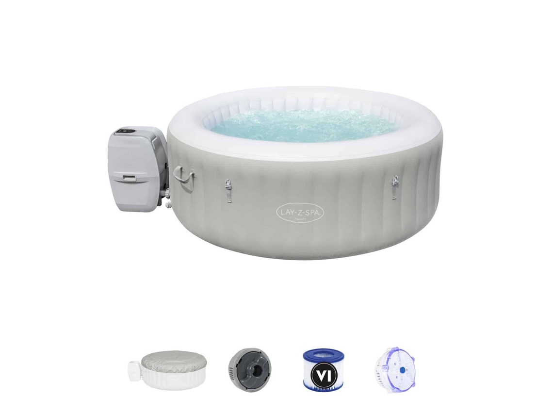 Lay-Z-Spa Tahiti 180 66 Cm Spa Spangable Para 2-4 Pessoas Com Airjet Led Luz E Cobertor