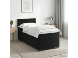 Vidaxl Cama Box Spring Com Colchão Preto 80 X 200 Cm Veludo