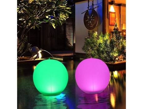 Candeeiro Goeco Bola De Luz Led Solar, Luz De Piscina Com Mudança De Cor Rgb, 2 Peças