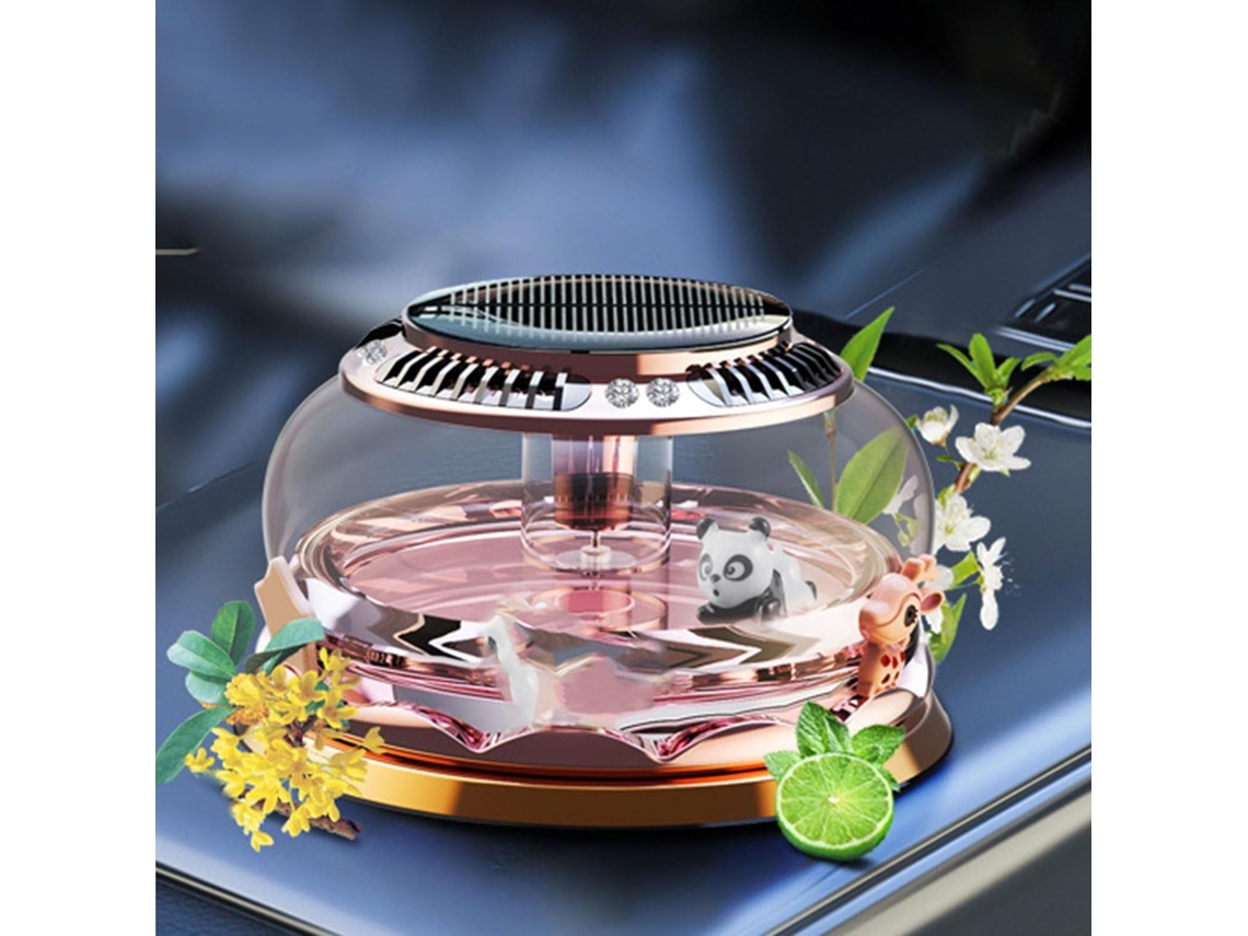 Chiciris Decoração Para Carro Com Perfume, Difusor De Perfume Giratório Com Energia Solar, Painel Solar Em Vidro Abs