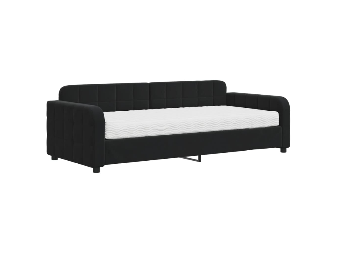 Daybed With Mattress, Daybeds With Mattresses Vidaxl Preto Veludo (90 X 200 Cm)