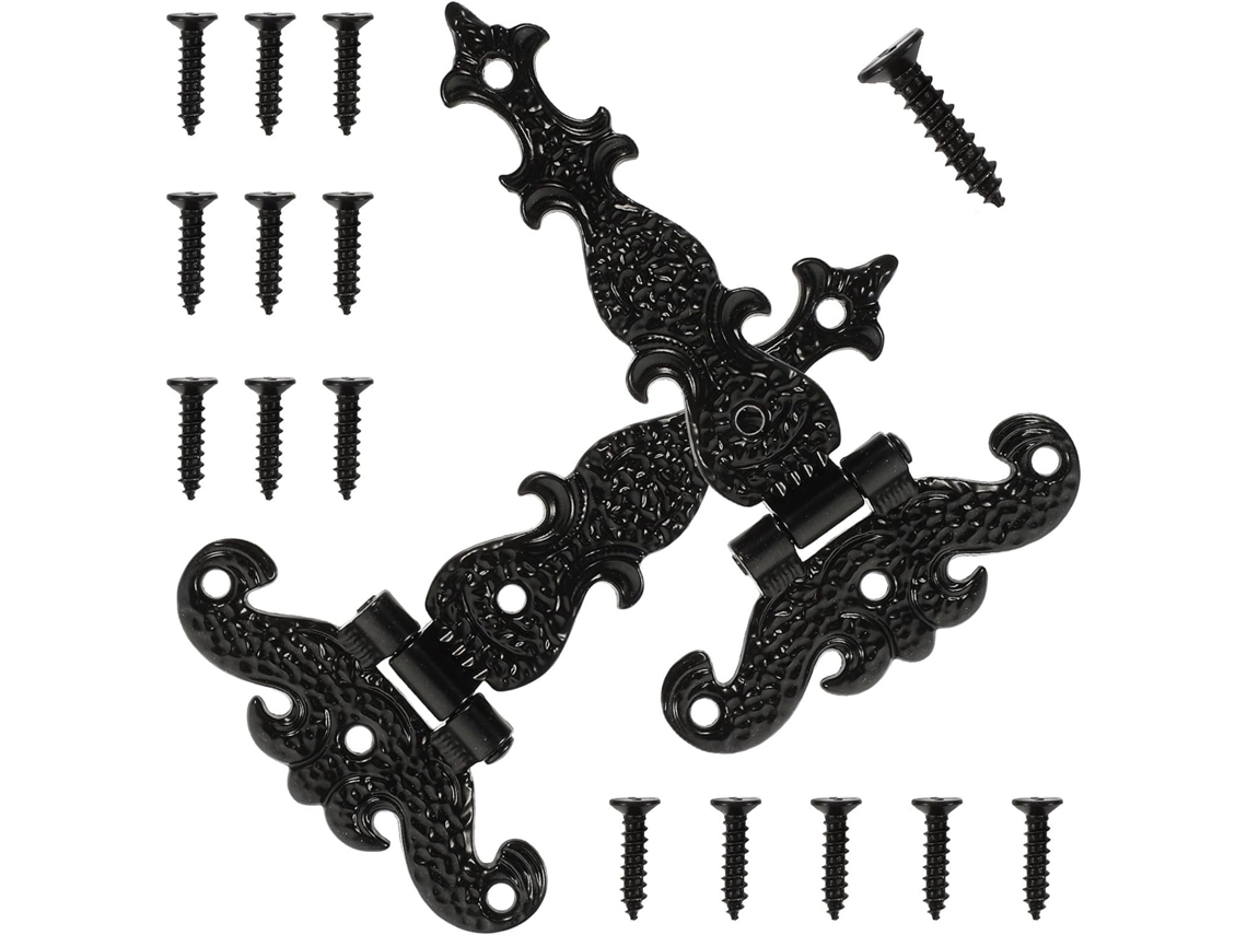 Dobradiças Kichvoe Para Portão, Em Ferro Reforçado, Estilo Retrô, 2 Peças Com 8-furos Para Parafusos, Para Portas E