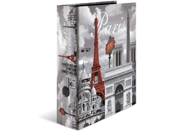 Pasta A4 Paris França, 7 Cm De Largura, Pasta De Argolas Infantil Com Estampa Da Cidade, Pasta De Ar Gokoco