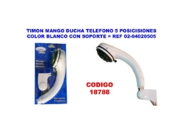 Timon mango ducha telefono 5 posic.blanco+soporte 02-04020505