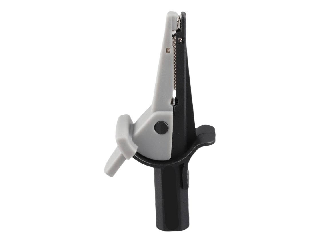 Grampo de Teste Isolado 20mm com Tomada Banana 4mm para Carros Caminhões Projetos Elétricos Preto