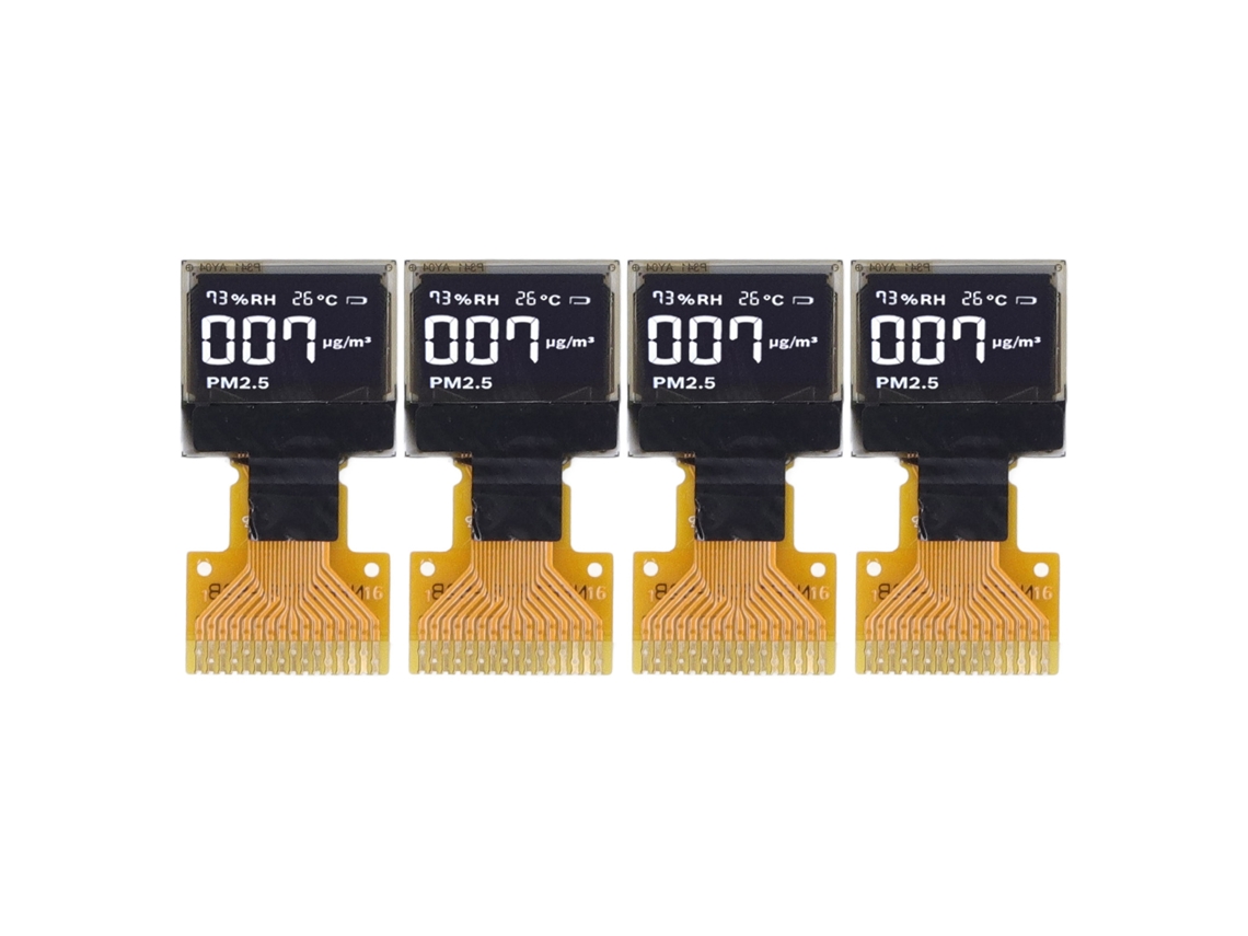 4pcs Módulo de Tela OLED de 0.42 Polegadas 70x40, Interface SPI/IIC, 16 Pinos, Branco S/MARCA