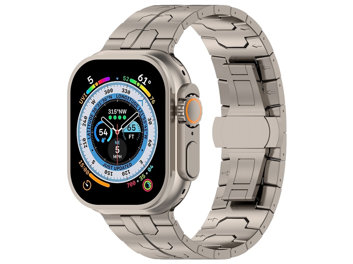 Pulseira De Luxo Em Titânio Com Fecho Borboleta Para Apple Watch Super 2, Compatível Com As Séries 10, 9, 8, 7 E 6 Do Iwatch.