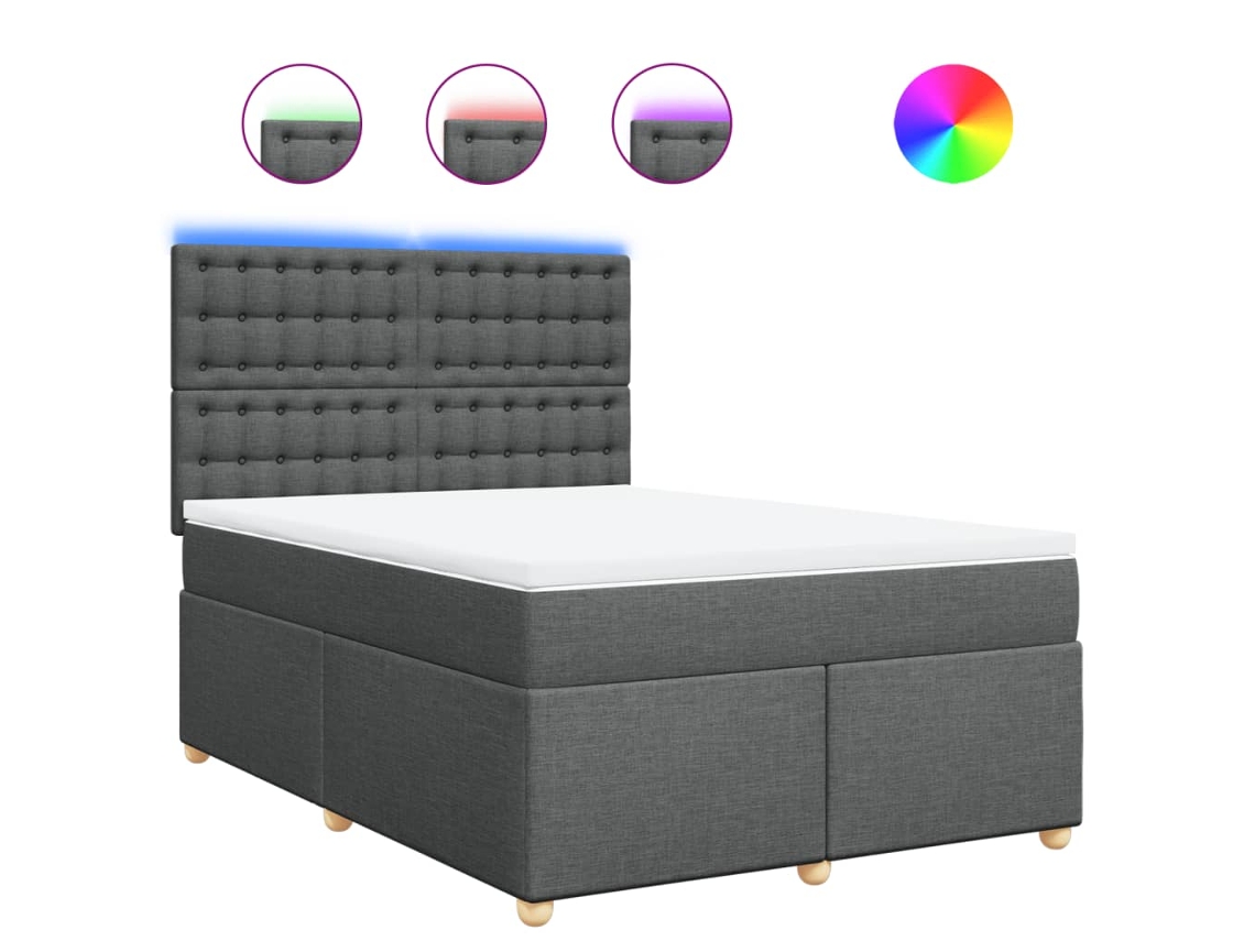 Box Spring Bed, Box Spring Beds Vidaxl Cinzeto Tecido (160 X 200 Cm)