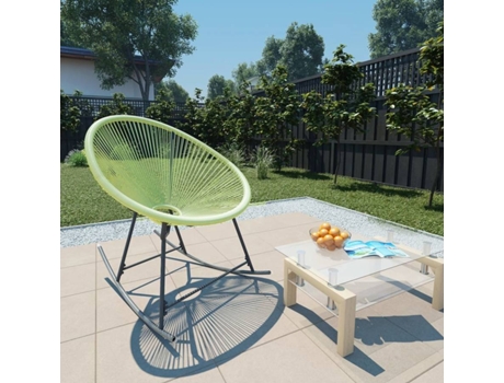 Cadeira de baloiço lua para jardim vime PE verde