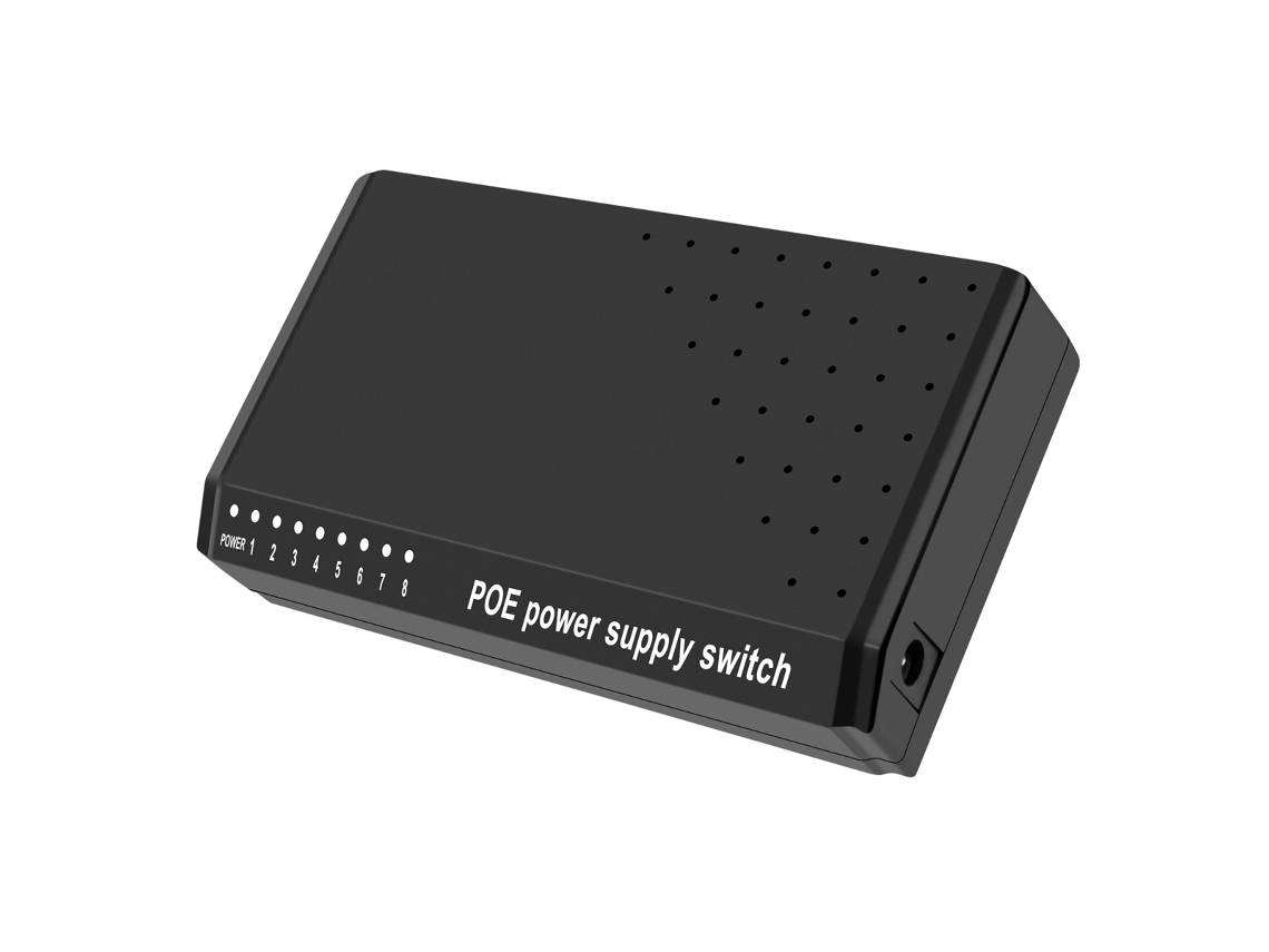 Switch Poe De 8 Portas (6+2) Com Interface De Alimentação Ethernet Rj45, Sem Necessidade De Adaptador De Energia.
