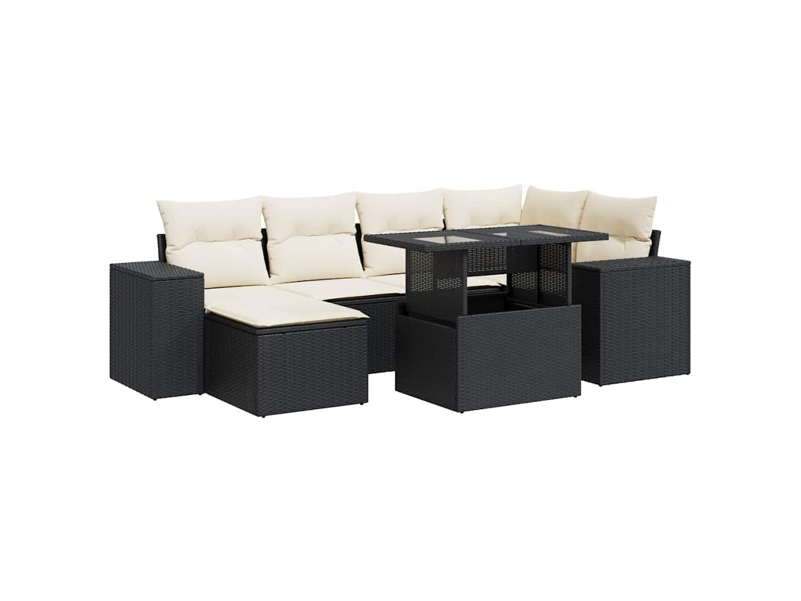 Garden Sofa Set, Garden Sofa Sets Vidaxl Preto Rattan / Vime (n/a)