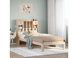 Vidaxl Cama Com Estante Sem Colchão 90x200 Cm Pinho Maciço