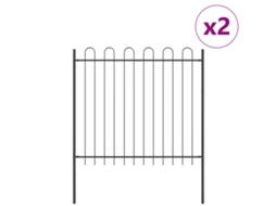 Conjunto 2 Cerca Para Jardim Vidaxl Cinzento Aço Revestido A Pó (3,4 X 1,5 M)
