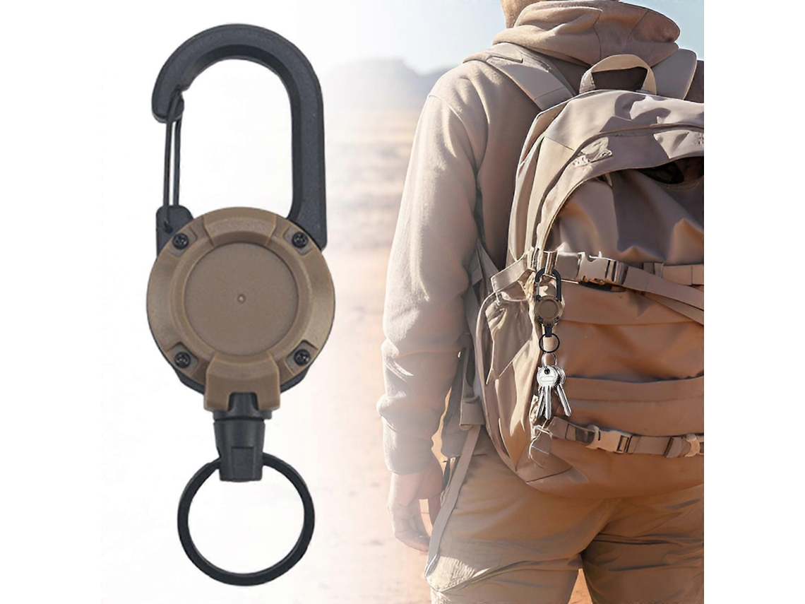 Porta crachá Retrátil Reforçado com Cordão de Aço 60 Cm, Suporte para Identificação GOKOCO