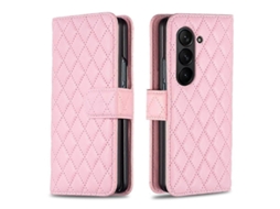 Capa De Couro Dobrável Com Estampa De Diamante Para Celular Samsung Galaxy Z Fold6