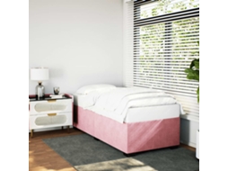 Vidaxl Estrutura De Cama 100x200 Cm Veludo Rosa