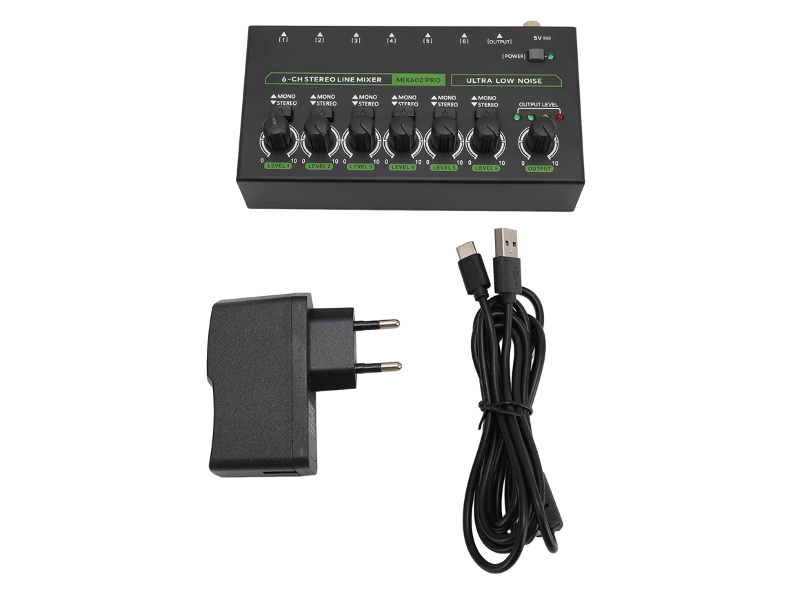 Aetheria misturadora de Som 6 Canais com Luzes Rgb Controle de Volume Independente Plugue Eu