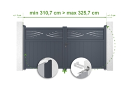 Portão De Batente Ajustável Largura 3m Halti H.160cm Alumínio Cinza Casanoov