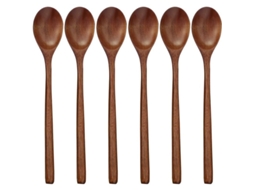 2026 cucharas de Madeira, 6 Unidades 22,86 Cm, Utensílios de Cozinha para Sopa e Comida