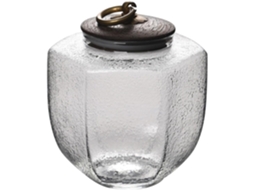 Pote De Vidro Retrô Com Textura Martelada Ushobe 800ml, Recipiente Hermético Para Armazenar Chá E Alimentos, Design