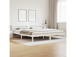 Vidaxl Estrutura da Cama com Cabeceira Branco 215,5 X 205,5 X 69,5 Cm