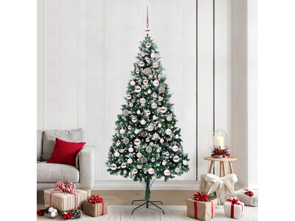 Vidaxl Árvore De Natal Artificial Verde 210 Cm Pvc, Aço E Plástico