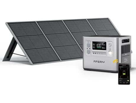 Estação de Energia Portátil 2400W 2048Wh LiFePO4, Painel Solar 200W Carga Rápida 1.5h, Controle por App Tomadas 240V 13 Saídas