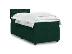 Vidaxl Cama com Molas/colchão 90x190 Cm Veludo Verde escuro