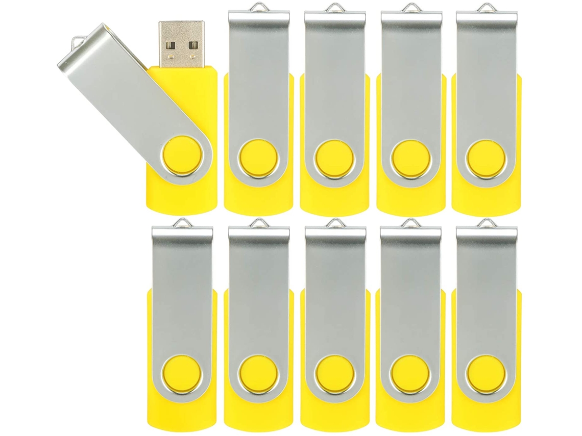10 Unidades Pen Drives Usb 2.0 Kit Com Usbs Giratórios E Dobráveis Para Arquivamento E Armazenamento