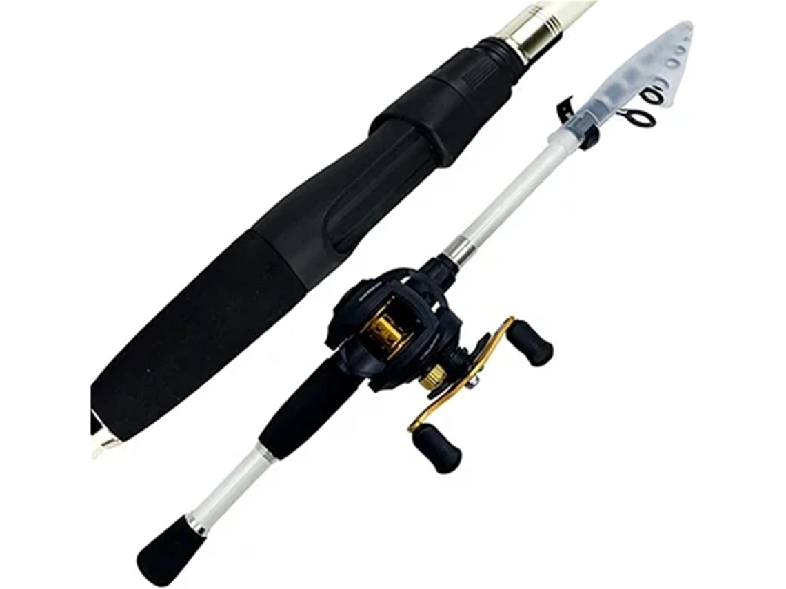Vara Pesca Telescópica Carbono Portátil Ideal Iniciantes Experientes