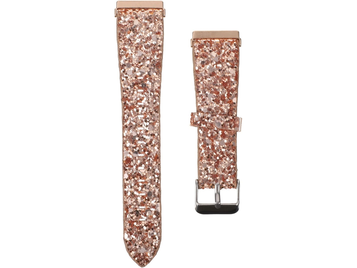 Pulseira De Couro Com Glitter Para Relógios Femininos Inteligentes