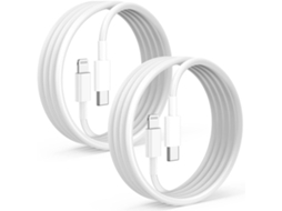 Kit Com 2 Cabos Carregadores Rápidos De 2 Metro Para Iphone 14/13/12, Usb Tipo C Para Lightning. Hexinyigjly