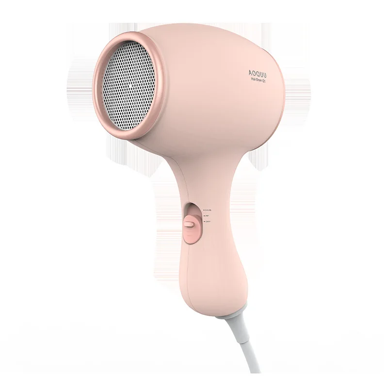 Secador de Cabelo Infantil Q2 Atualizado: Silencioso, Temperatura Constante, Íons Negativos, Zero Radiação MDUG (rosa)