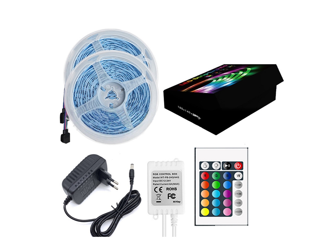 Fita Led, 20 M, Acabamento Branco, Para Decoração De Móveis, Televisão, Prateleiras E Ambientes Internos