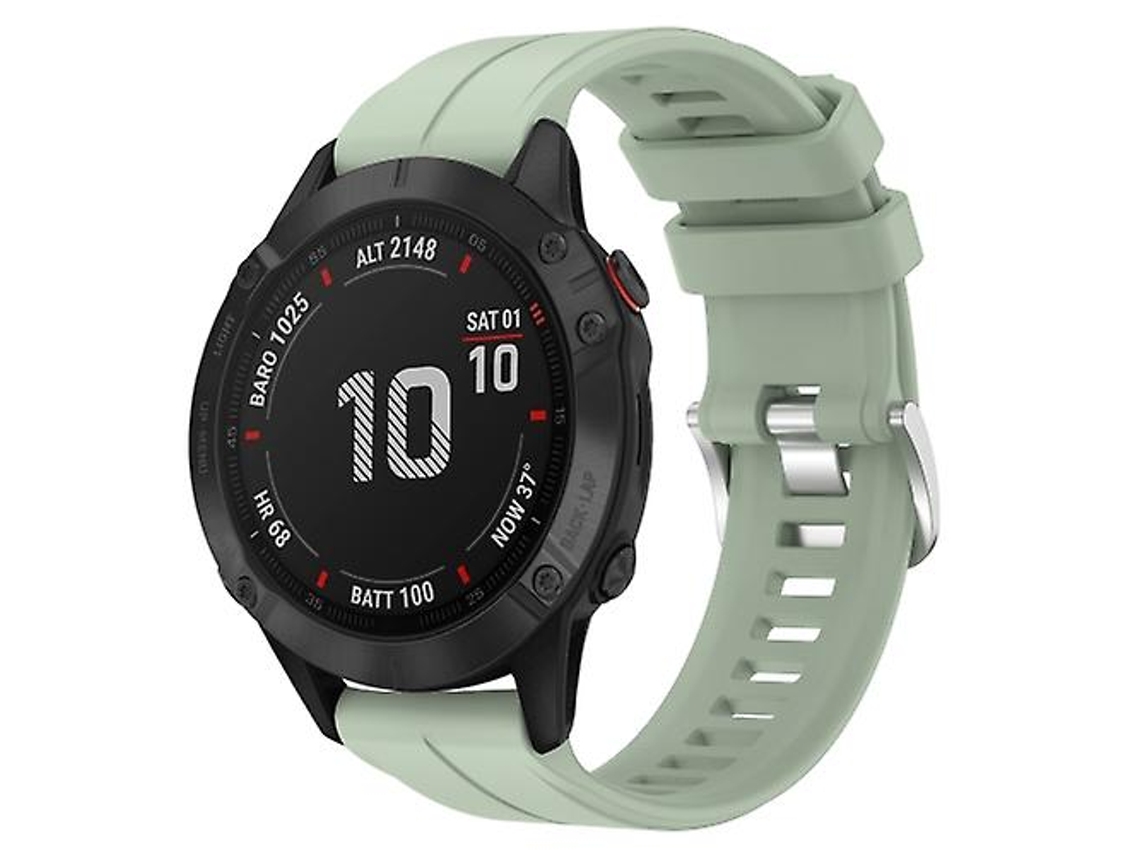 Bracelete de Smartwatch para Garmin Fenix 6 Gps 22Mm Faixa de Relógio de Silicone de Cor Sólida Verde Claro VENISYMLIS