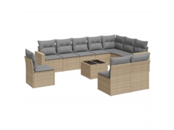 Garden Sofa Set, Garden Sofa Sets Vidaxl Bege Rattan / Vime (n/a)